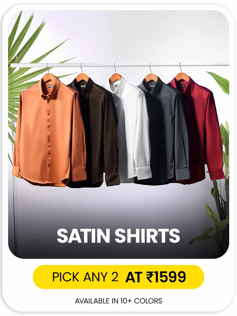 #9 Plain Satin Shirt Combo